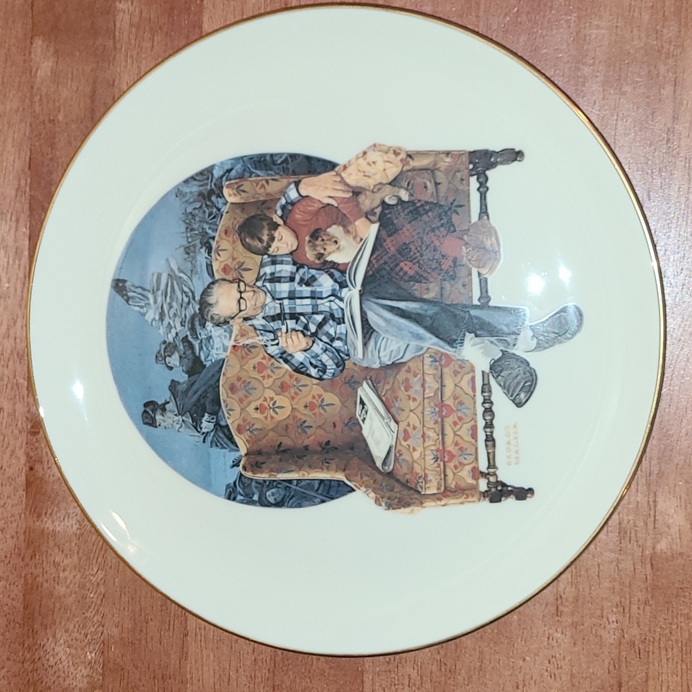 Vintage PA Bicentennial Collectible Decorative Plate Grandpa & Puppy by G.Malick
